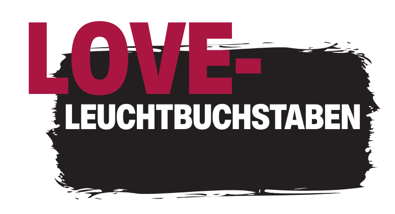 Zu sehen ist hier die Leistungsübersicht der Love-Leuchtbuchstaben der Engels Eventagentur.