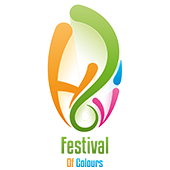 Als Logo der Referenzen bei Festival of Colours, ist ein vierfarbiges Logo zu sehen.
