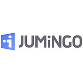 Als Logo der Referenzen bei JUMiNGO, ist ein zweifarbiges Logo zu sehen.