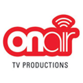 Als Logo der Referenzen bei ON AIR TV PRODUCTIONS, ist ein einfarbiges Logo in der Farbe Rot zu sehen.