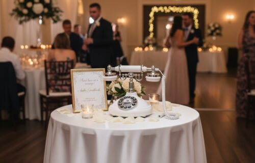 Das Bild der Seite Audio-Gästebuch wurde auf einer Hochzeit aufgenommen.
